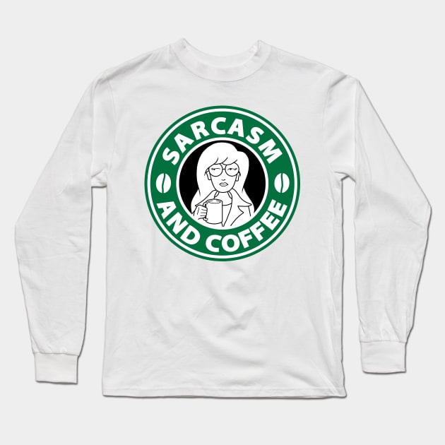 Sarcasm and Coffee Long Sleeve T-Shirt by Fra_Stiller